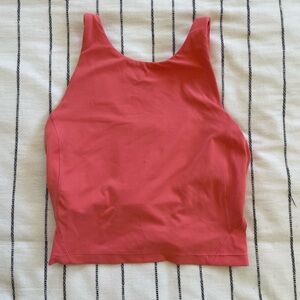 Womens Lululemon Neon Orange/Pink Align High Neck Tank Top, Light Support Size 6